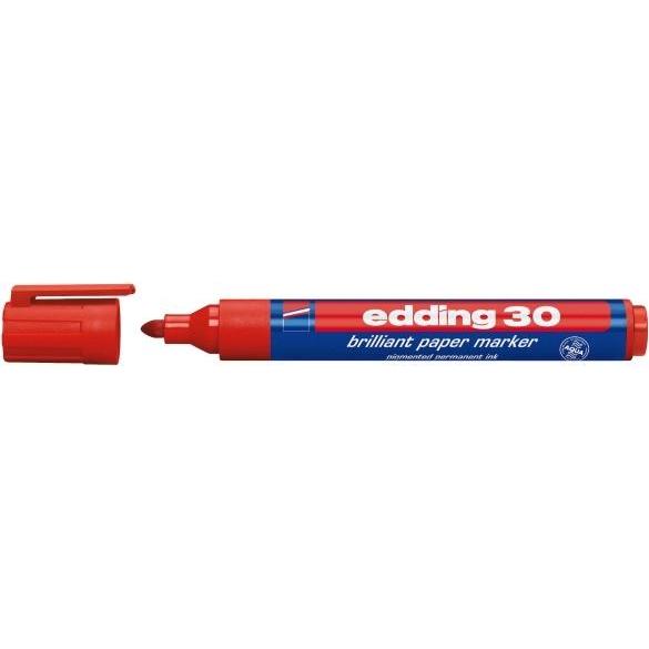 Povl Klitgaard & Co., Marker, Marker permanent edding 30 rund 2mm rød