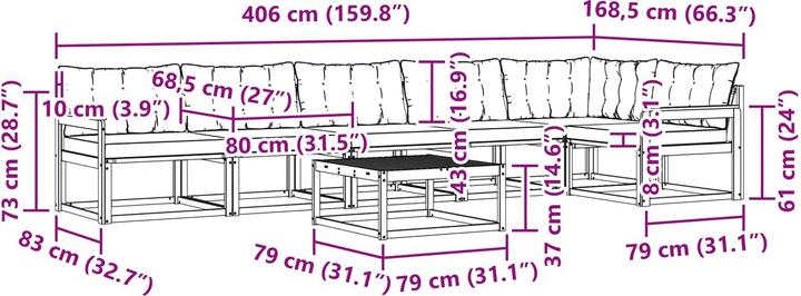 Produktbild vidaXL Outdoor-Sofa