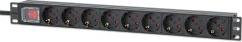 Actual product image Intellinet 19" 9-way socket strip / PDU, protective contact, 1 U