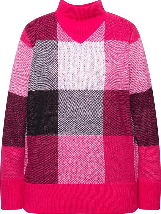 Immagine prodotto Ulla Popken Pullover con design a quadri, collo alto e maniche lunghe (46, 48)