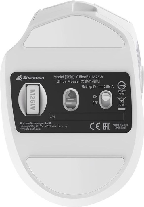 Produktbild Sharkoon OfficePal M25W White (Kabellos)