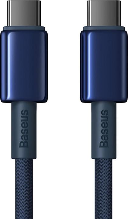 Actual product image Baseus Cable USB-C to USB-C Tungsten Gold, 100W, 2m (blue) (2 m, USB 2.0, 100 W)