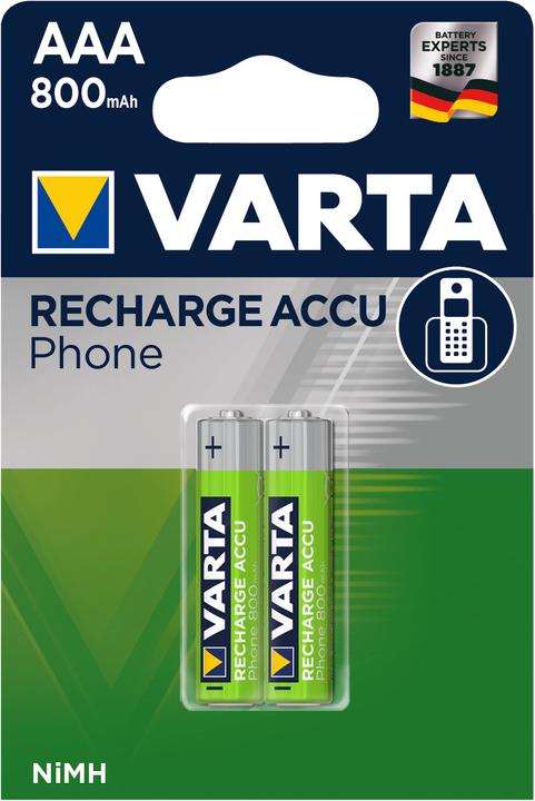 Varta Recharge Accu Phone (2 Stk., AAA, 800 mAh)