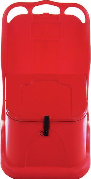 Image du produit eurokraft basic Chariot universel, idéal pour matériaux en vrac, capacité 75 l, rouge.