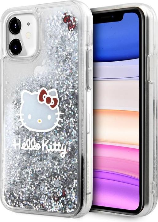 Actual product image Hello Kitty Liquid Glitter Electroplating Head Logo Case for iPhone 11 Transparent (Apple iPhone 11)