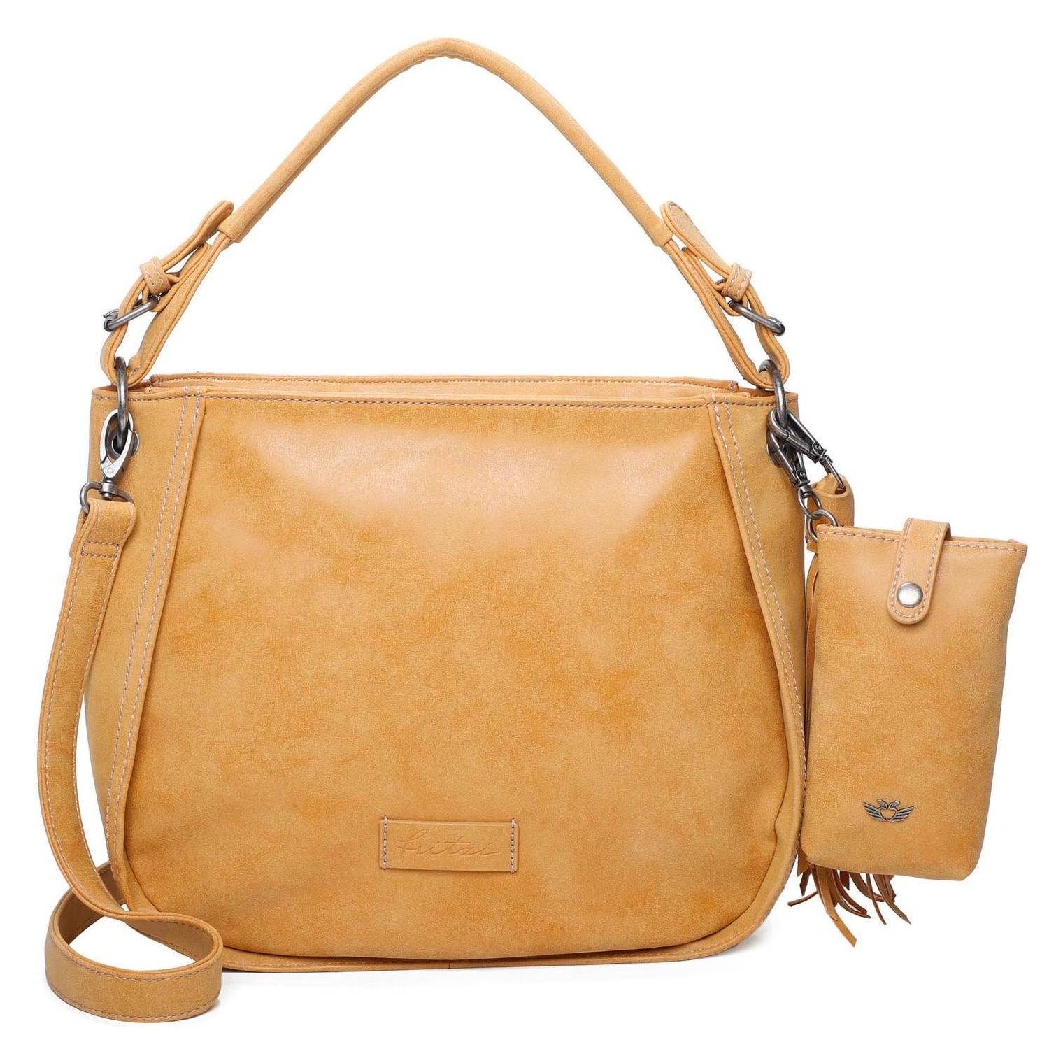 Fritzi Aus Preußen, Tasche, Fritzi Hobo 2 Medium Vintag, Gelb, (17 l)