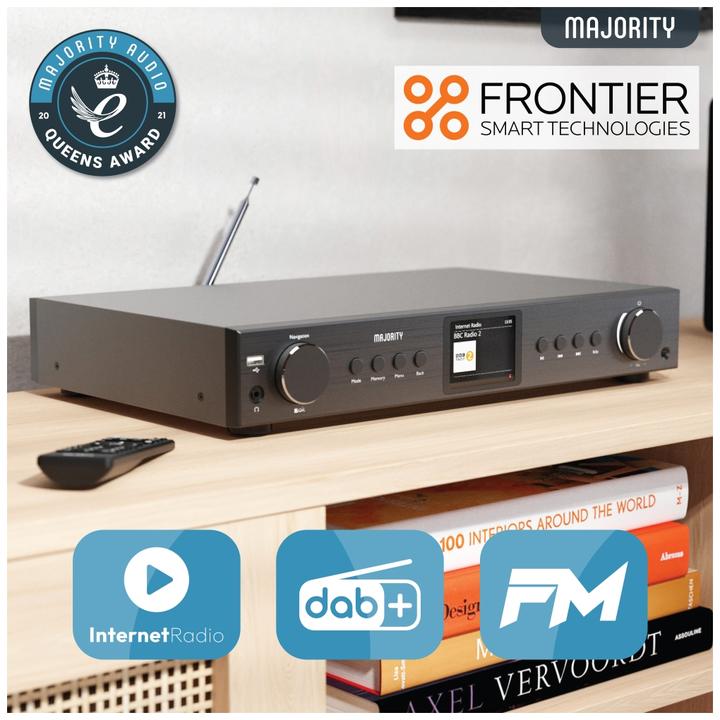 Produktbild Majority Fitzwilliam 2024 Black DAB+ Radio (Internetradio, DAB+, FM, KW, Bluetooth, WLAN)