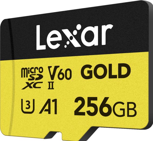 Image du produit Lexar MicroSDXC Gold Series UHS-II 256GB V60 (256 Go, microSDXC, U3, UHS-II)