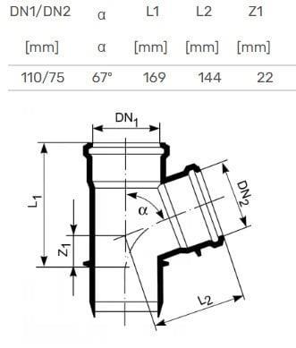 Image du produit Magnaplast TEE INTERNE D110/75X67