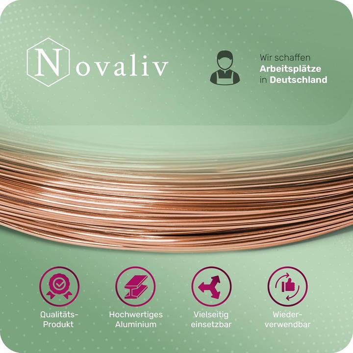 Actual product image Novaliv 60 Meter Aluminiumdraht 2mm Kupfer, Basteldraht ideal als Biegedraht zum basteln, Vielseitig (60 m)