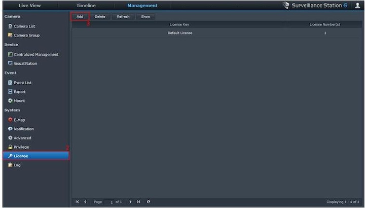 Actual product image Synology Camera License Pack (4 licenses)