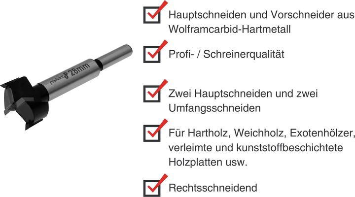 Actual product image Paulimot Kunstbohrer, hartmetallbestückt Ø 28 x 90 mm (28 millimetres)