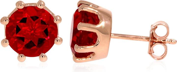 Xen Ohrstecker mit Red HT-Quarz ca. 3,78 ct. rosèvergoldet (925 Sterling Silber)