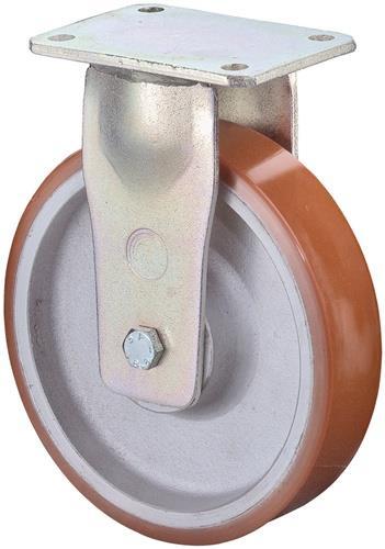 BS Rollen Heavy duty fixed castor D.250mm Trgf.2200kg Cast-PU plate L255xW200mm