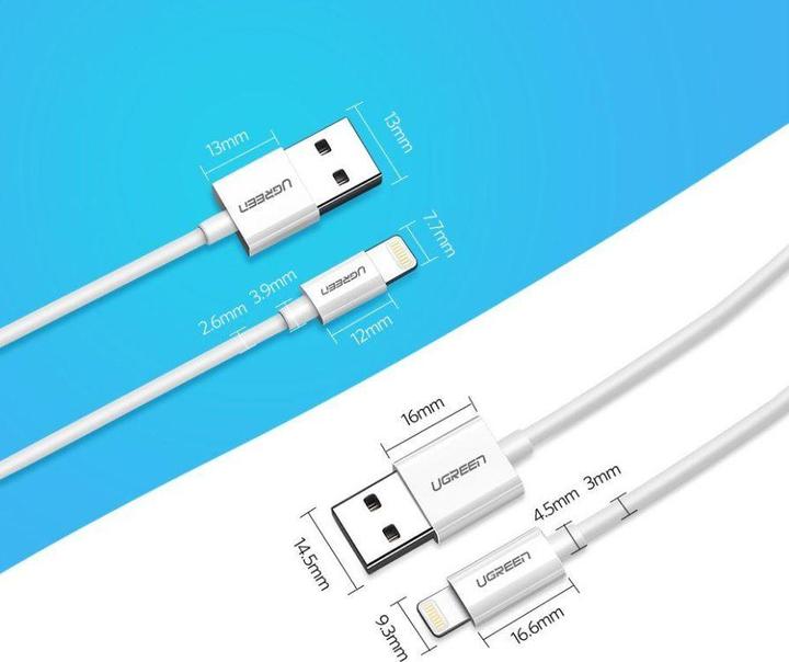 Produktbild Ugreen Lightning zu USB-A 2.0 Kabel (1 m, USB 2.0)