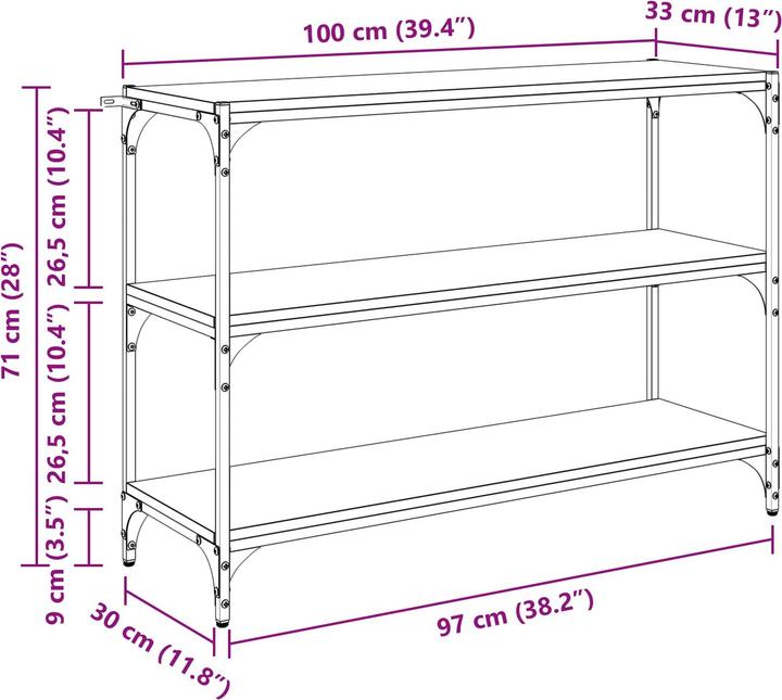 Actual product image vidaXL Bücherregal (33 x 100 x 70.50 cm)