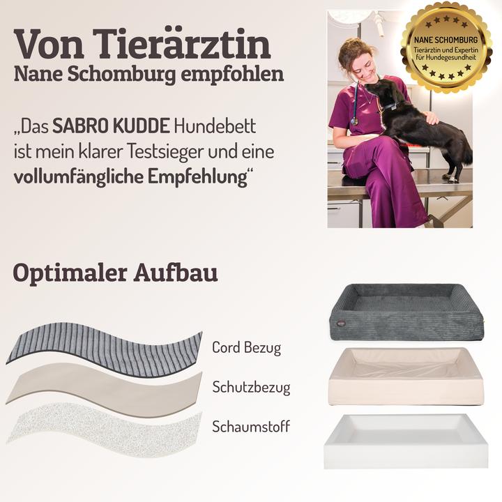 Immagine prodotto Sabro KUDDE Hundebett Cord grau L (80 x 100 cm) Standard (Cane)