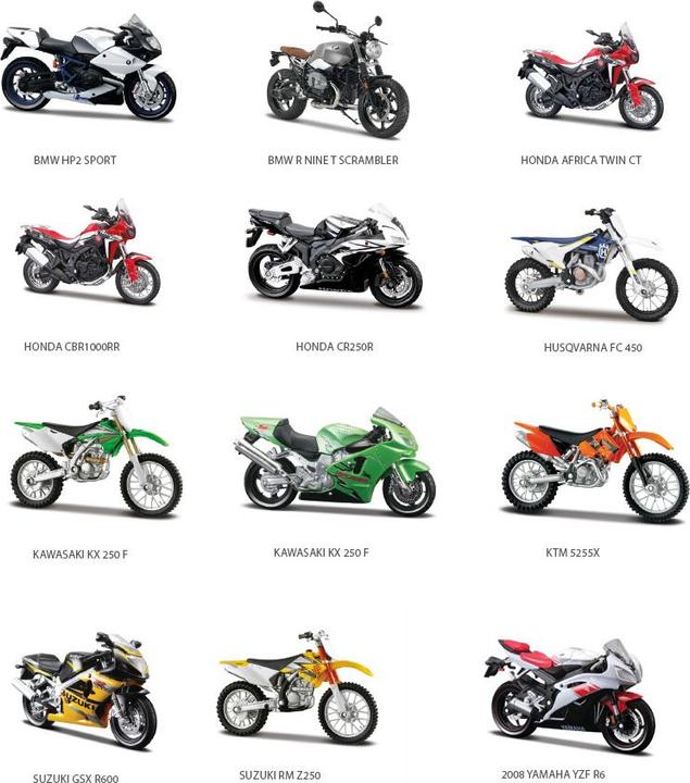 Actual product image Maisto Motorcycles 1/18 assorted