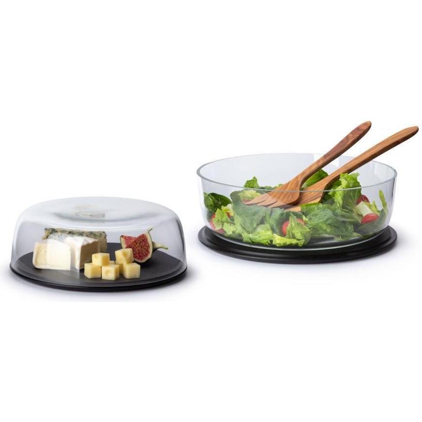 Thumbnail - Continenta Duracore Käseglocke u. Deckelschüssel, Ø 22 cm, Vorratsbehälter, Schwarz