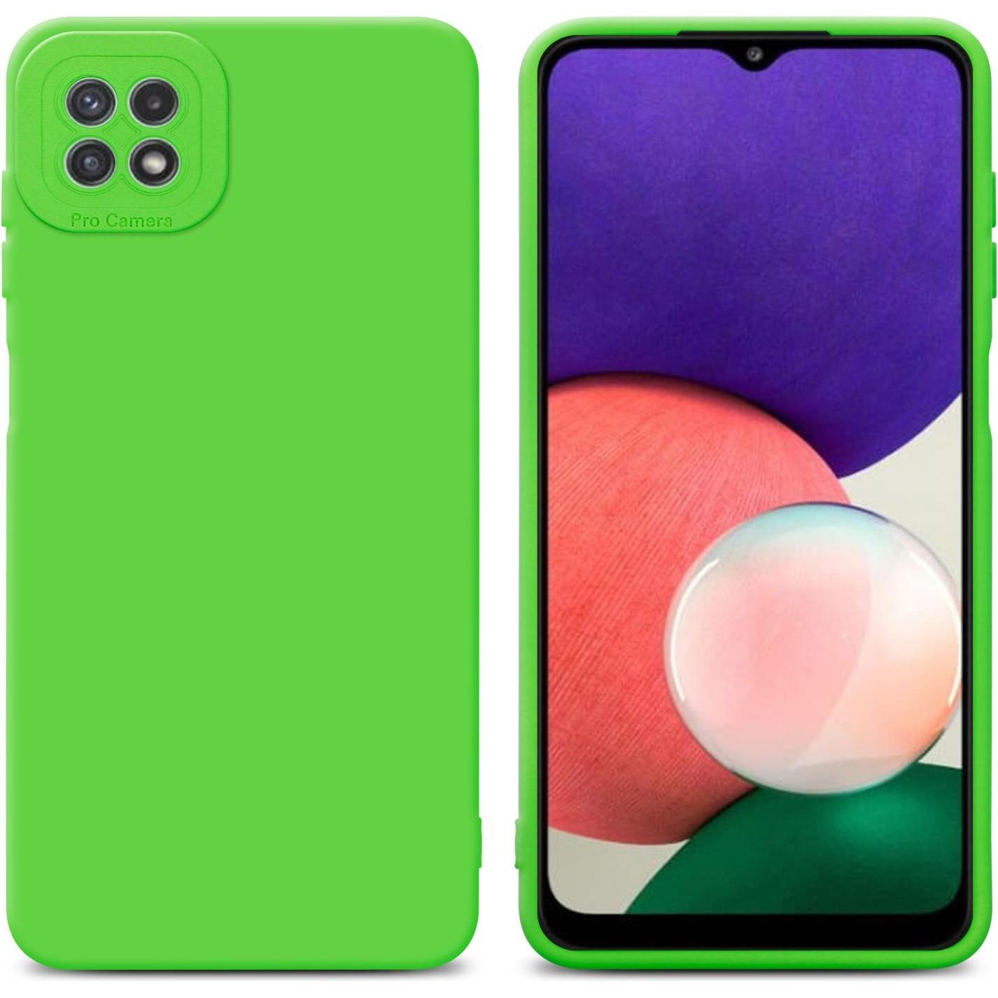 Cadorabo Hülle für Samsung Galaxy A22 5G im TPU Fluid LM162 Style (Samsung Galaxy A22 5G), Smartphone Hülle, Grün