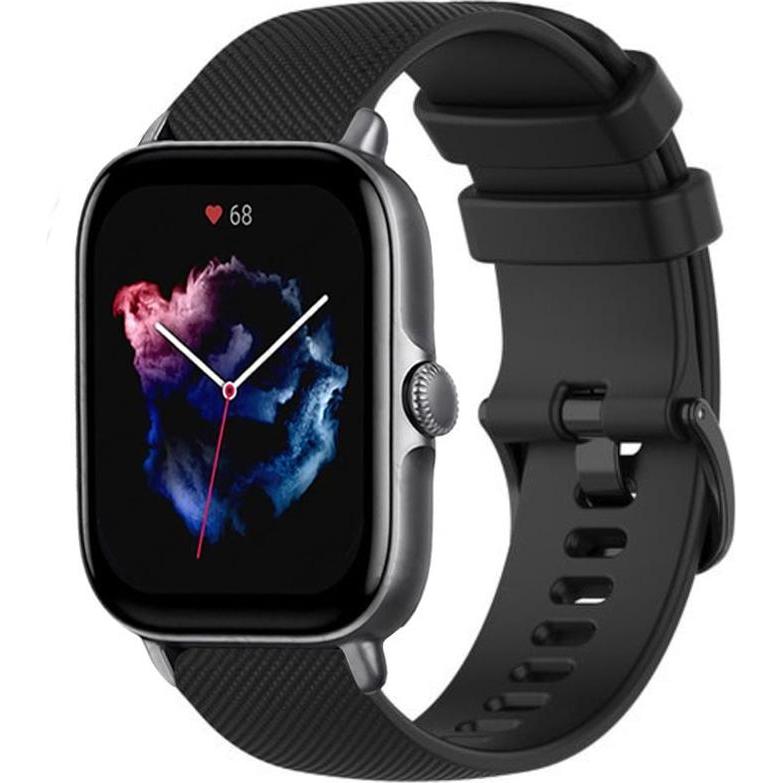 Thumbnail - Strap-it Silikonarmband (20 mm, Silikon, Amazfit GTS 3), Uhrenarmband, Schwarz