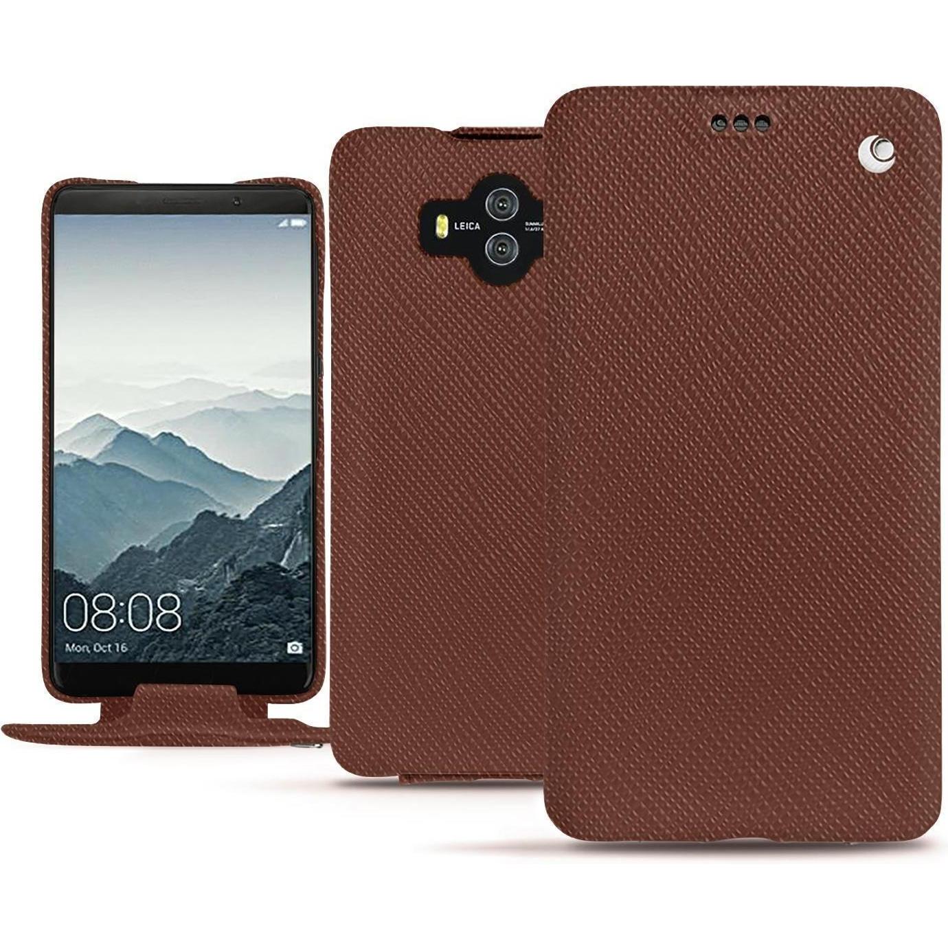 Noreve Lederschutzhülle vertikal (Huawei Mate 10), Smartphone Hülle, Braun
