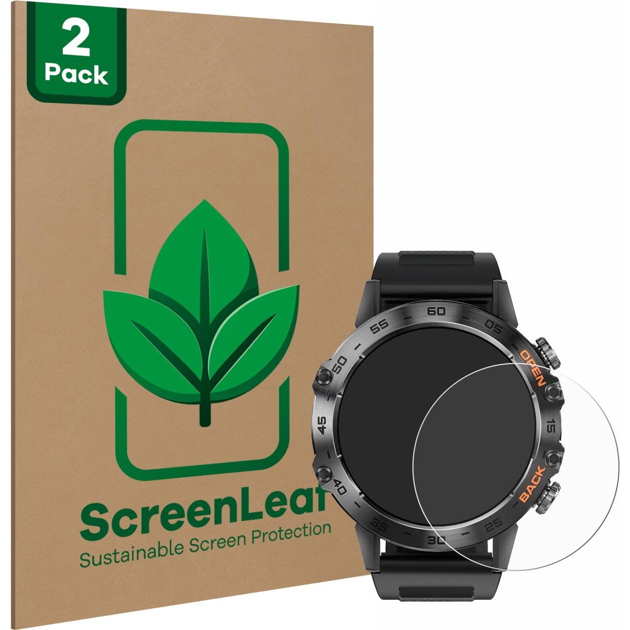 ScreenLeaf Schutzfolie nachhaltiger Displayschutz Displayschutzfolie Folie Klar Transparent, Smartwatch Schutzfolie, Tra...