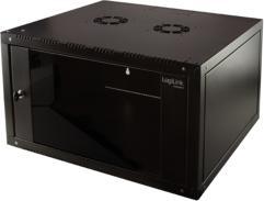 LogiLink 19" wall distributor, one-piece, 15 U, black (15 RU, 19 inch rack)