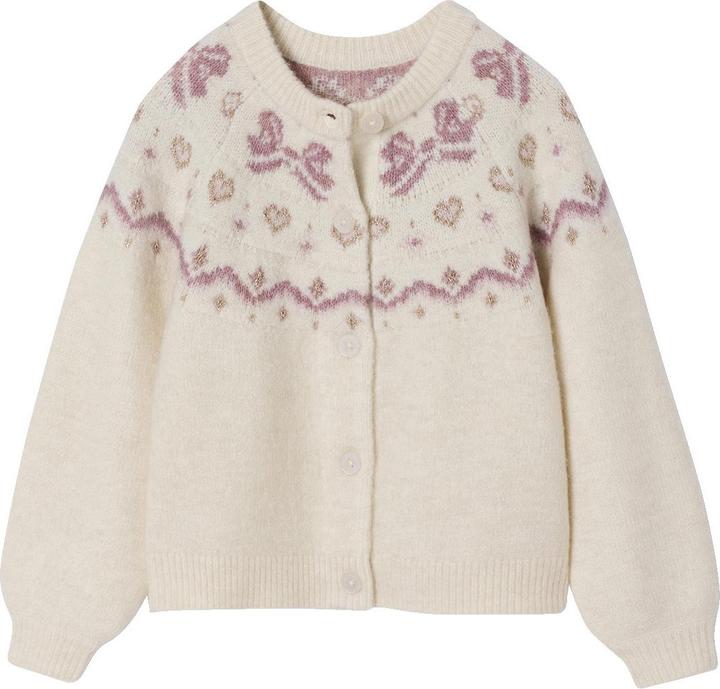 Produktbild Vertbaudet Weihnachts-Strickjacke mit Jacquardmuster und Glitzerdetails, Mädchen (110)
