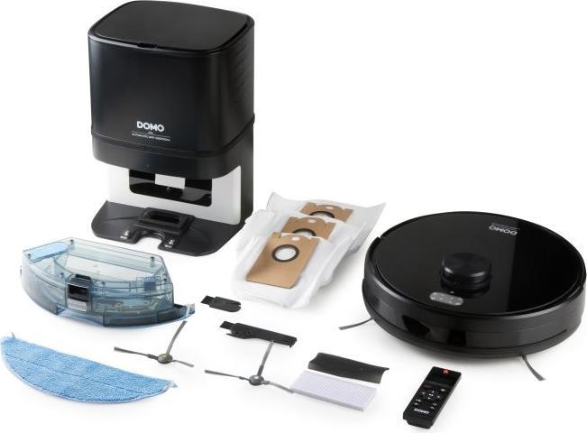 Actual product image Domo DO7298S Robot Vacuum and Mop Black App controlled, remote controlled, with wis (Vacuum mopping robot)