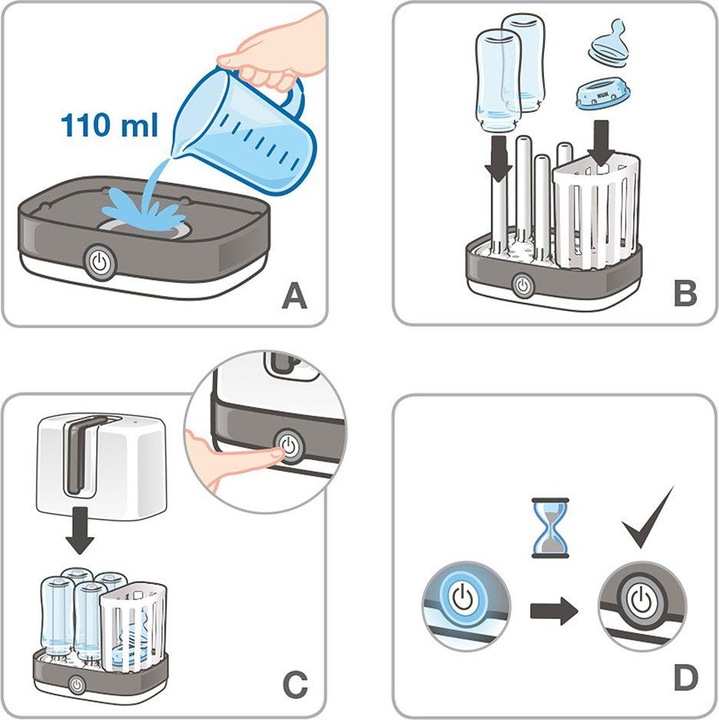 Actual product image NUK Vario Express Steam Steriliser incl. free First Choice+ baby bottle