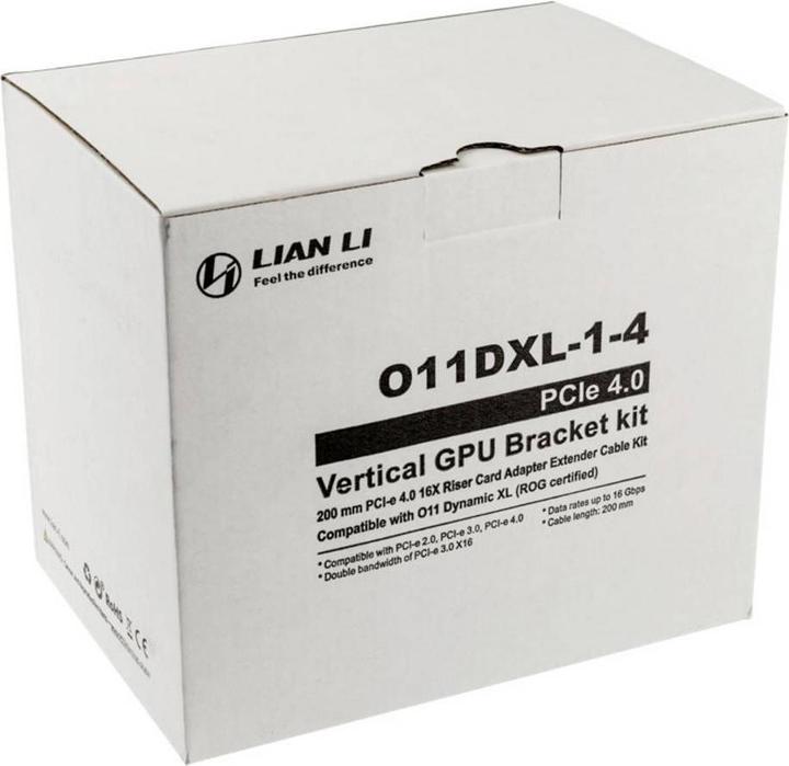 Actual product image Lian-Li O11DXL-1X-4 riser card + PCI slot bracket - PCIe 4.0