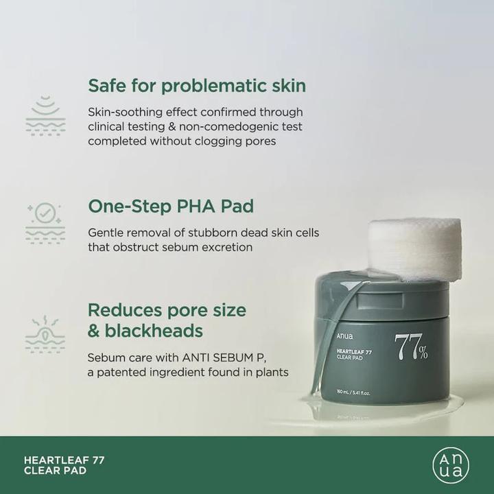 Immagine prodotto Anua - Tampone trasparente Heartleaf 77% (Panni pulizia, 160 ml)