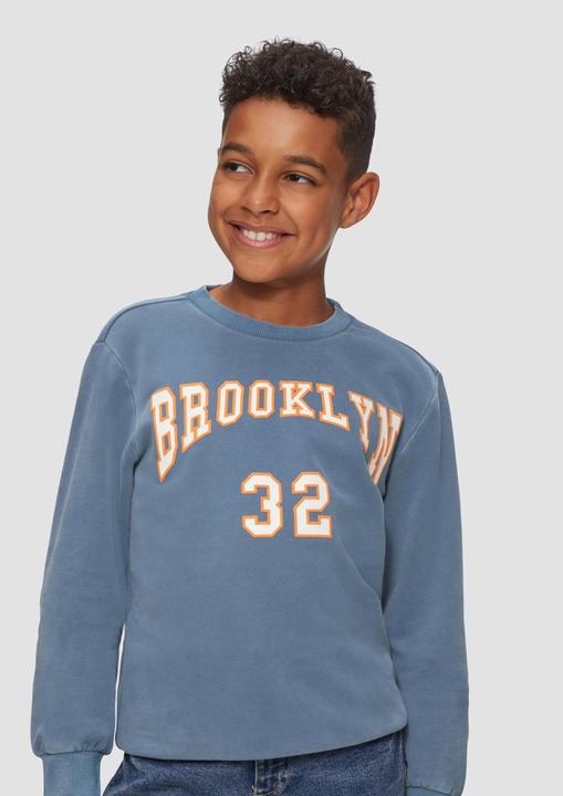 Produktbild s.Oliver Sweatshirt Sweatshirt mit Garment Dye und Schriftprint (S)