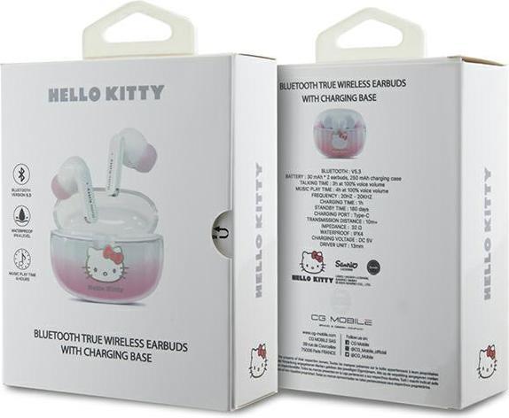 Actual product image Hello Kitty słuchawki Bluetooth HKTWSHDGKEP TWS + stacja dokująca różowy/pink Gradient Electroplatin