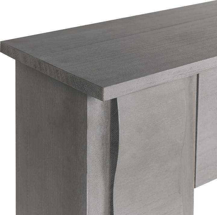 Produktbild Beliani Kaminumrandung Paulowniaholz grau 23 x 97 x 99 cm MANDRE