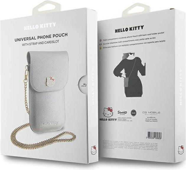 Produktbild Hello Kitty Torebka HKOWBPGHDLMS srebrny/silver Leather Metal Logo Chain (Apple iPhone 16)