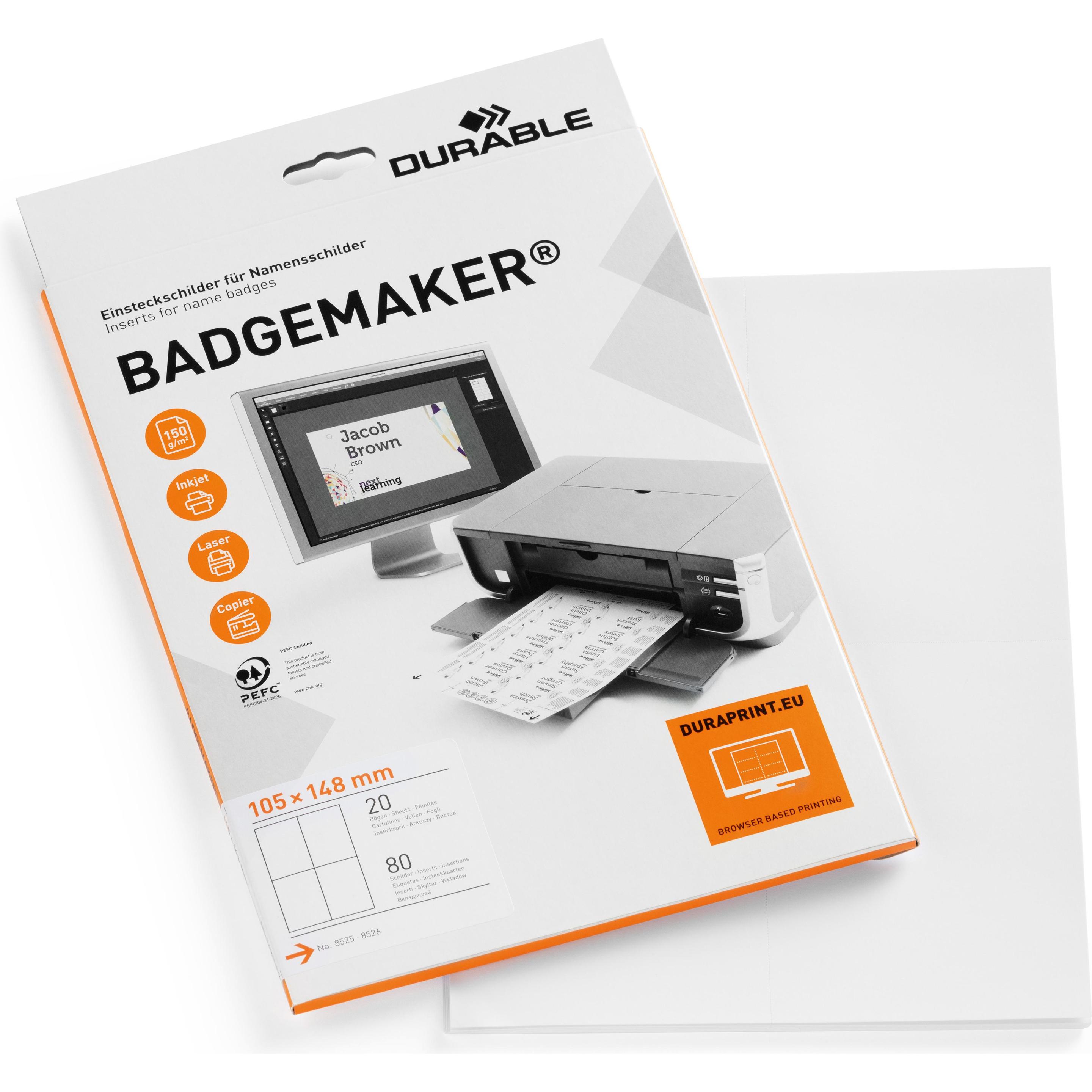 Thumbnail - Durable, Informationsschild, Einstecketiketten Badgemaker für Namensschilder