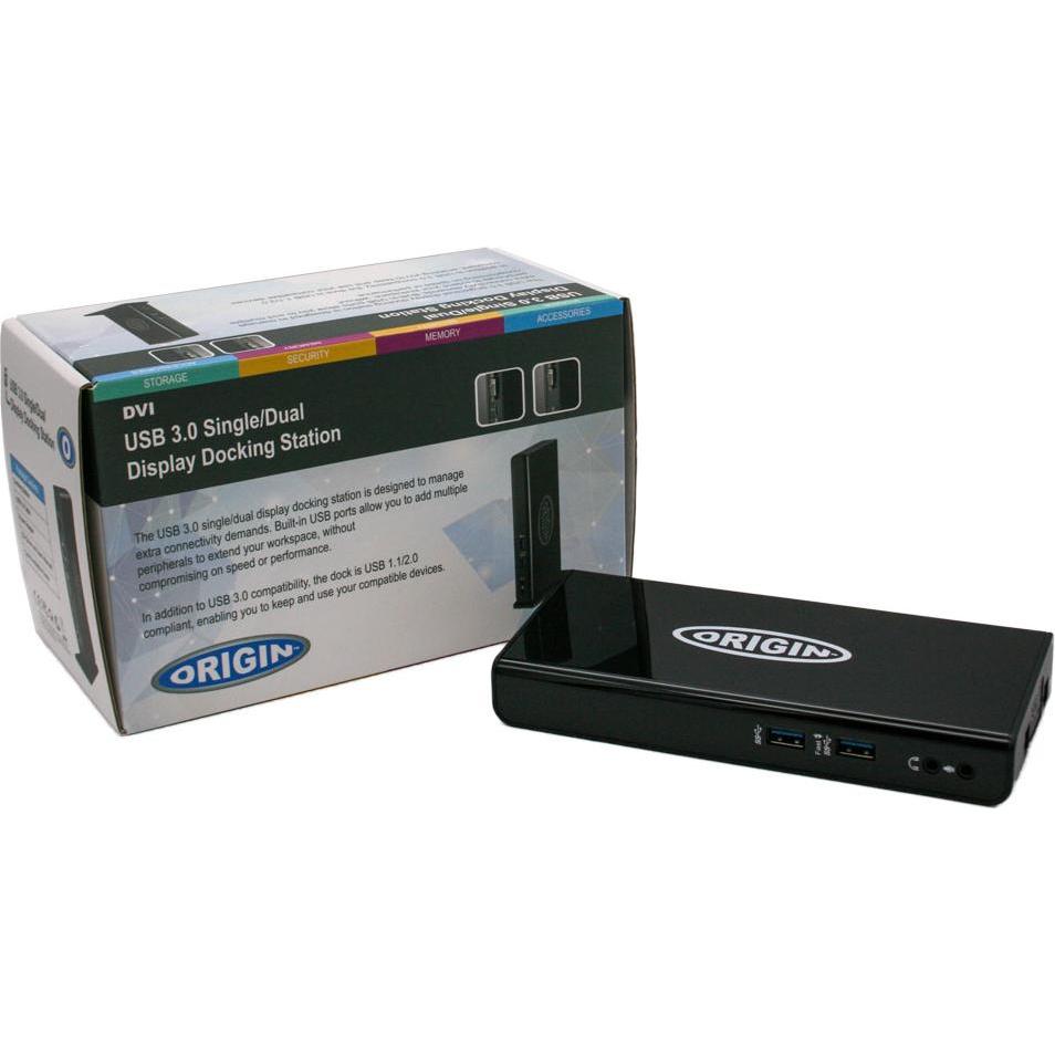Origin Storage Origin USB 3.0 Docking Station (USB-A, 1 Ports), Dockingstation + USB Hub, Schwarz