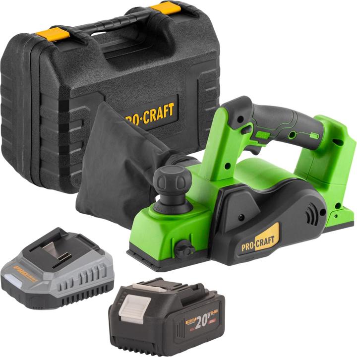 Image du produit Procraft PE20BLbb Akku Hobel 20 V 82 mm Brushless + 1x Akku 4,0 Ah + Ladegerät + Koffer