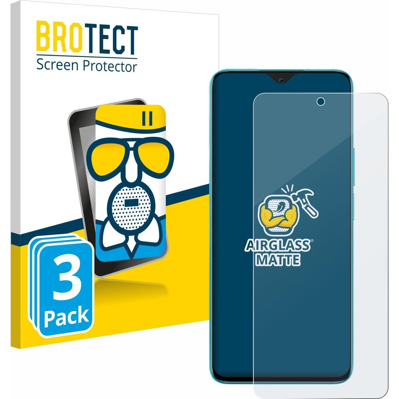 BROTECT AirGlass Panzerglasfolie Matt (3 Stück, Honor 90 Lite), Smartphone Schutzfolie, Grau