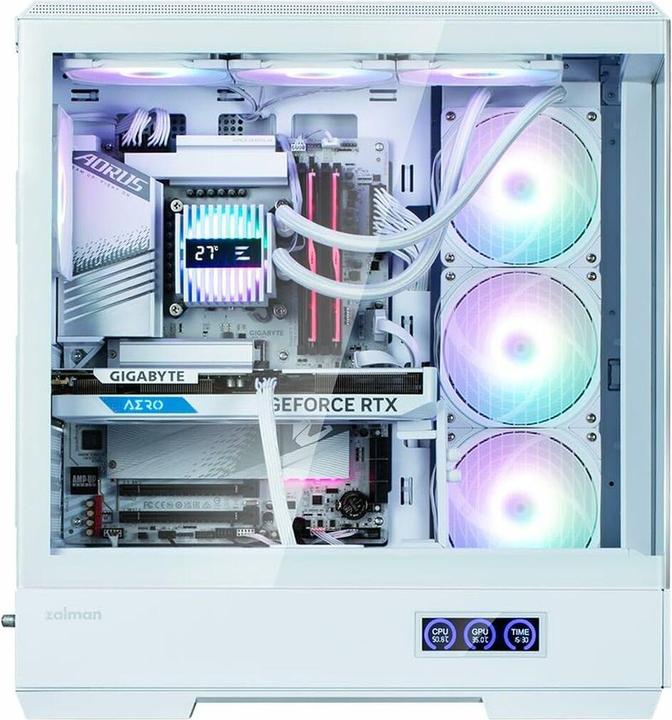 Actual product image Zalman GHE P50 DS ATX Case Tempered Glass Panoramic View - White (ATX, Mini-ITX, mATX)