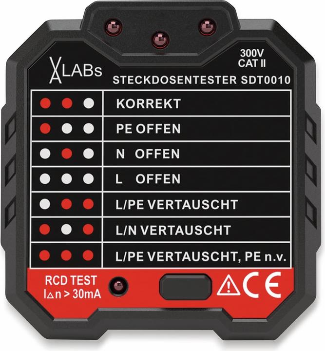 LABS SDT0010: Steckdosentester mit RCD-Prüfung