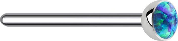 Actual product image Star Piercing Nose stud bend silver opal blue (without brass, Titanium)