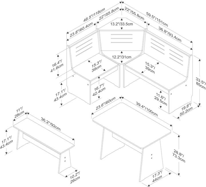 Produktbild HTI-Living Eckbankgruppe Marija (151 cm)