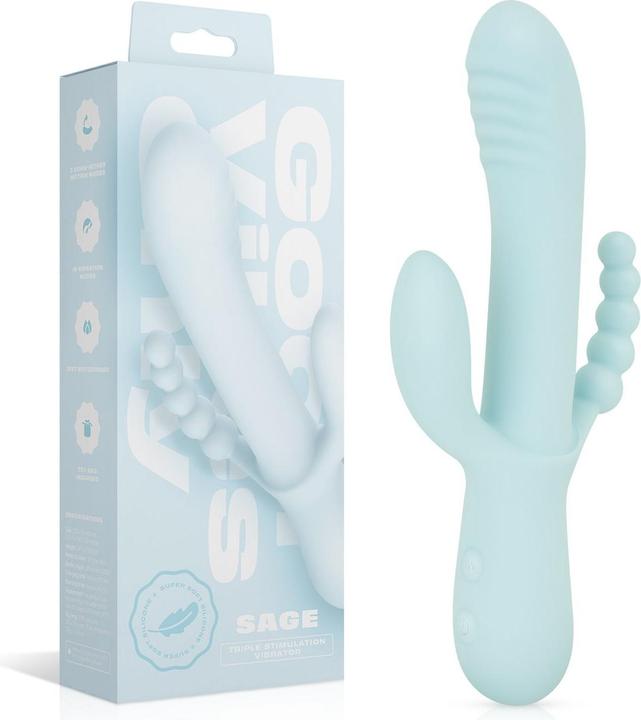 Good Vibes Only Sage Triple Stimulation Vibe Blau