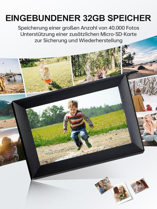 Actual product image Moman Digital Photo Frame with Wi-Fi, Touchscreen, 32GB Memory, Auto-Rotation, App Sharing, Ideal Gift (10.10", 1280 x 800 pixels)