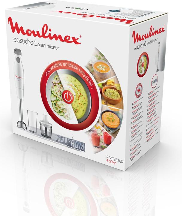 Immagine prodotto Moulinex DD4521 Easychef, Mixer ad Immersione 2in1, con Bicchiere da 800 ml e Accessorio Tritatutto da 500 ml