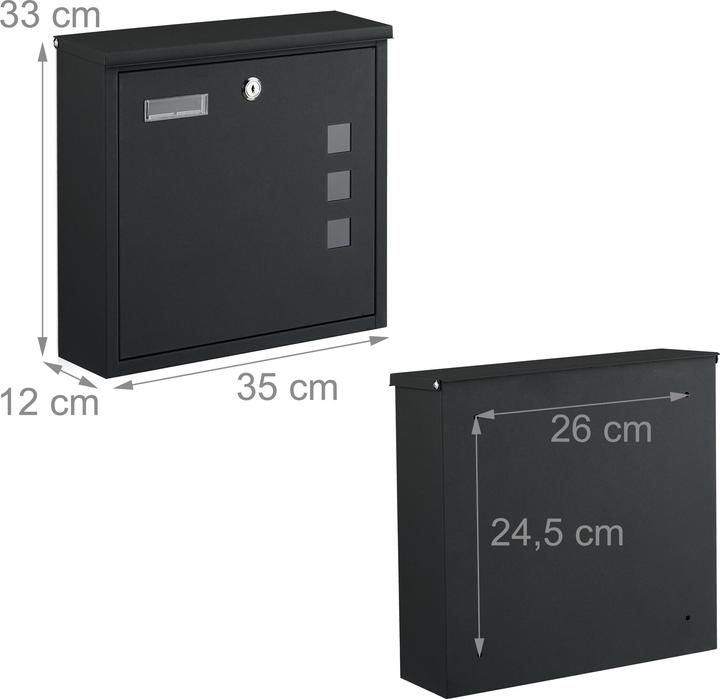 Actual product image Relaxdays Briefkasten mit Sichtfenster