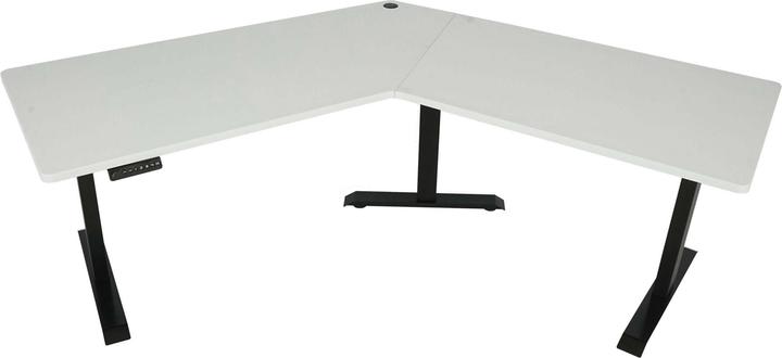 Actual product image Swisshandel24 Desk, computer table, 120° electrically height-adjustable white, black (257 x 68 x 121 cm)